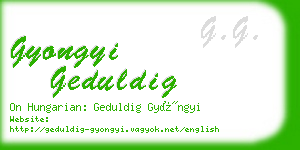 gyongyi geduldig business card